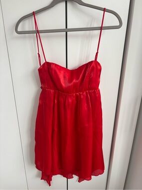 Red Satin Slip Dress Lucy in the sky